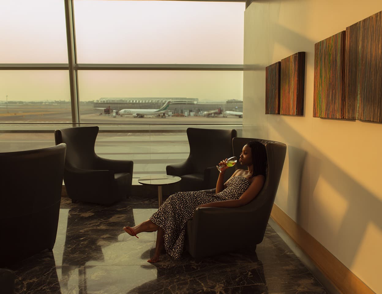 Wait in a calm private space.